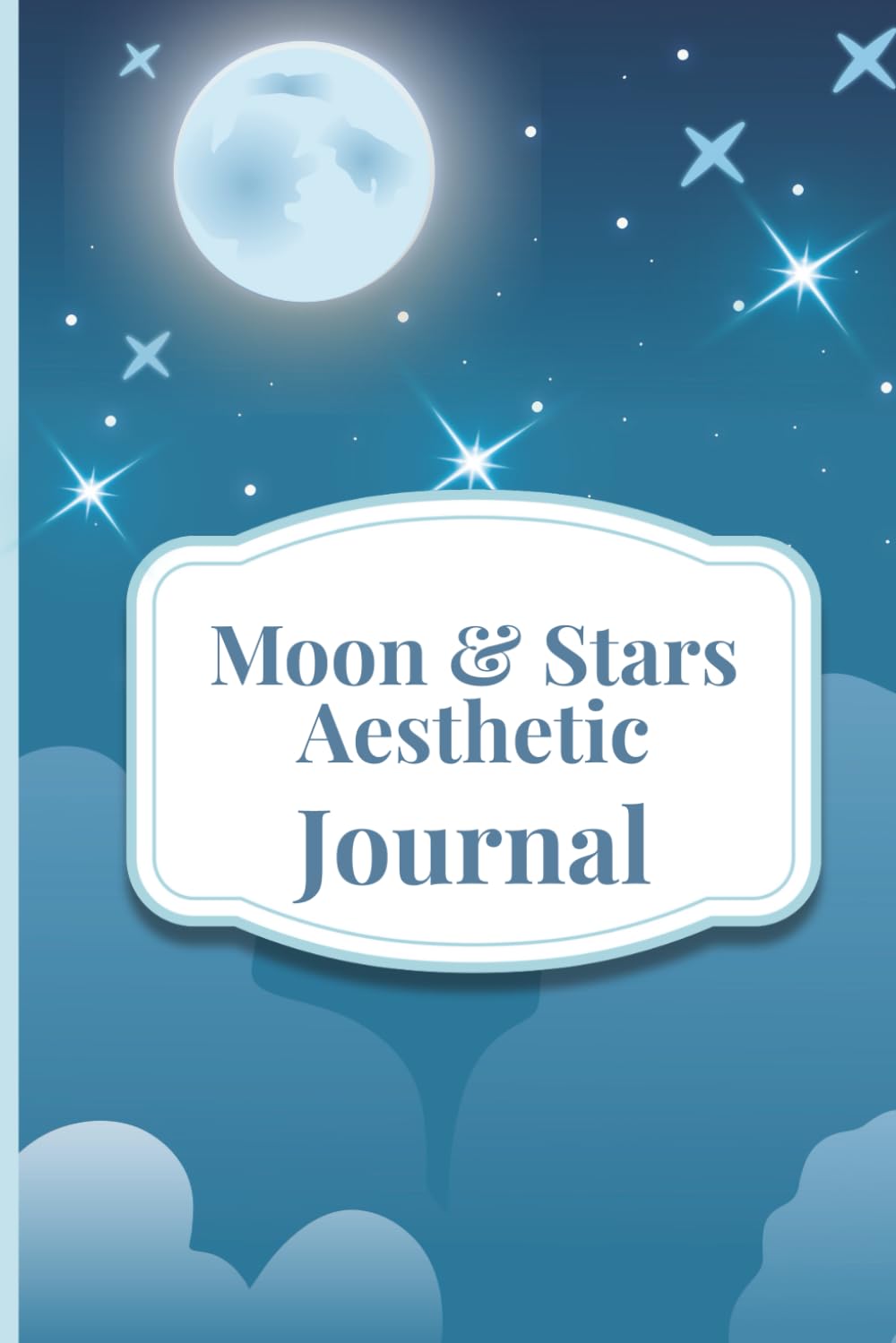 Moon and Stars Aesthetic Journal Celestial Pastel Notebook